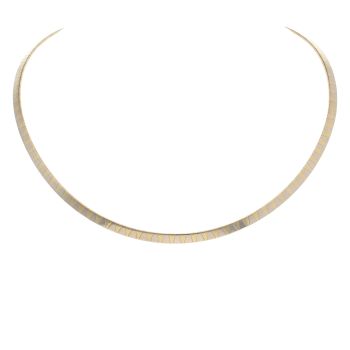 18ct Yellow And White Gold Patterned Collarette 16"