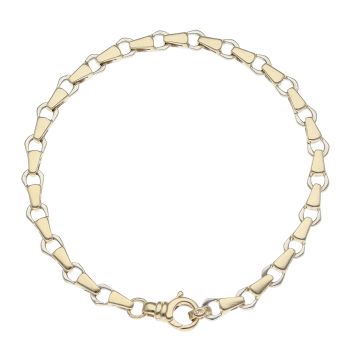 9ct Yellow and White Gold Fancy Bracelet 7.5"