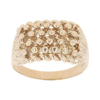 9ct Yellow Gold Four Row Keeper Ring