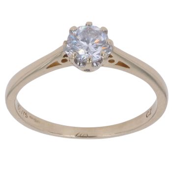 9ct Yellow Gold Cubic Zirconia Single Stone Ring