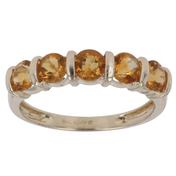9ct Yellow Gold Citrine Five Stone Ring