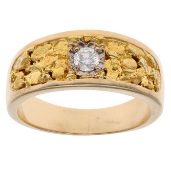 14ct Yellow Gold 0.25ct Brilliant Cut Diamond Solitaire Signet Ring