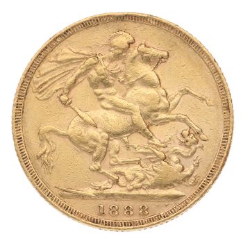 1888 Victoria Jubilee Head UK Full Sovereign Coin