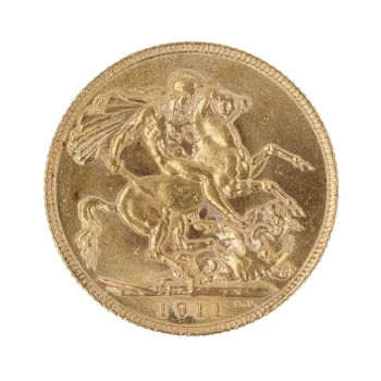 1911 George V Large Head UK Full Sovereign Coin