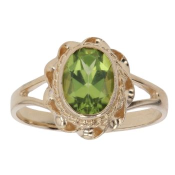 9ct Yellow Gold Peridot Single Stone Ring