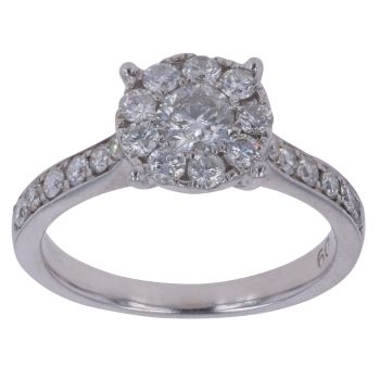 18ct White Gold 0.60ct Brilliant Cut Diamond Cluster Ring