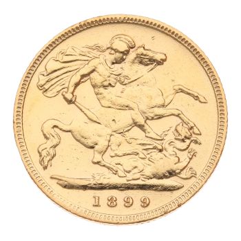 1899 Victoria Old Head UK Half Sovereign Coin