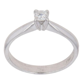 18ct White Gold 0.17ct Brilliant Cut Diamond Solitaire Ring