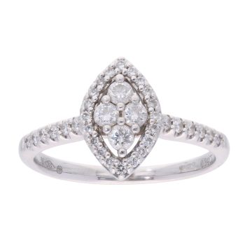 9ct White Gold 0.34ct Diamond Cluster Ring