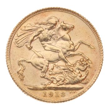1913 George V Large Head UK Full Sovereing Coin