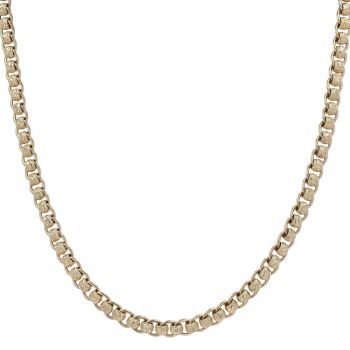 9ct Yellow Gold T-Bar Patterned Heart Rollerball Chain 22"