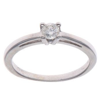 9ct White Gold 0.20ct Brilliant Cut Diamond Solitaire Ring