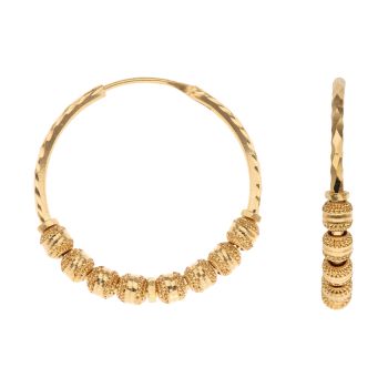 22ct Yellow Gold Eternity Hoop Earrings