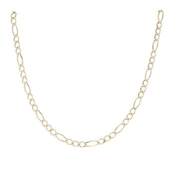 14ct Yellow And White Gold Figaro Chain 22"