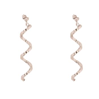 18ct White Gold Swirl Drop Earrings