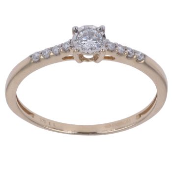 9ct Yellow Gold 0.25ct Brilliant Cut Lab Grown Diamond Solitaire Ring