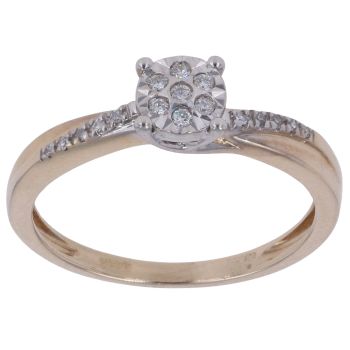 9ct Yellow Gold Cubic Zirconia Cluster Ring