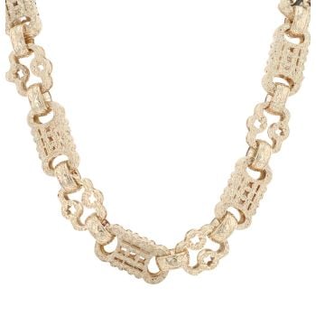 9ct Yellow Gold Stars And Bars Chain 32"