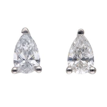 9ct White Gold 1.00ct Pear Cut Lab Grown Diamond Stud Earrings
