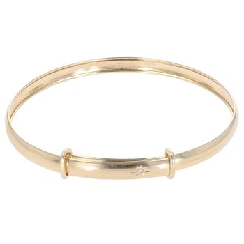 9ct Yellow Gold Cubic Zirconia Expanding Bangle