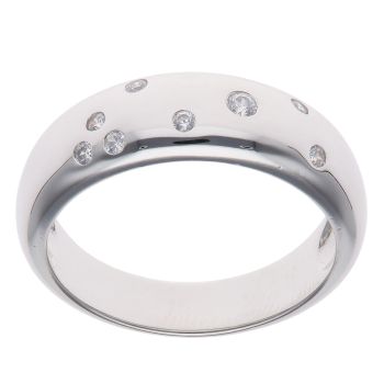 Silver Cubic Zirconia Bombe Ring