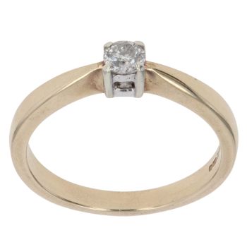 9ct Yellow Gold 0.25ct Brilliant Cut Diamond Solitaire Ring