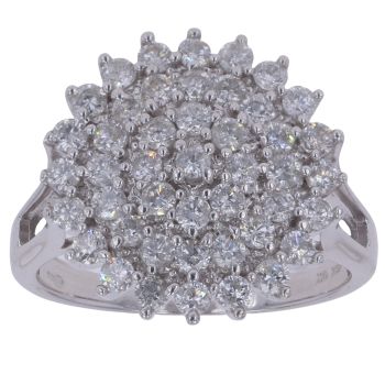 9ct White Gold 1.00ct Brilliant Cut Diamond Cluster Ring