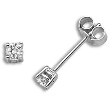 18 Carat White Gold 20pts Clawset Earrings