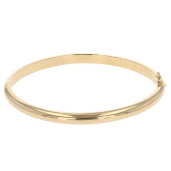14ct Yellow Gold Hinged Plain Bangle