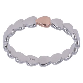 Silver Heart Band Ring By Icesia