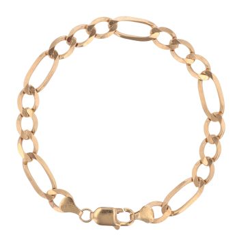 9ct Yellow Gold Figaro Bracelet 8"
