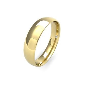 9ct Yellow Gold 5mm Traditional Court Wedding Band