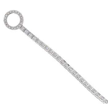 18ct White Gold 1.46ct Brilliant Cut Diamond Tennis Circle Bracelet 7.5"