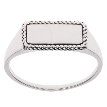 Silver Rectangle Signet Ring