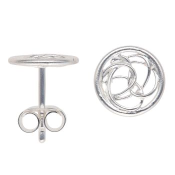 Silver Circle Swirl Stud Earrings By Icesia