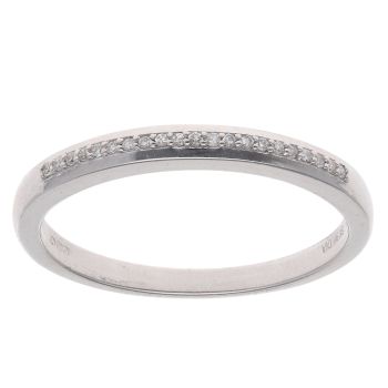 9ct White Gold 0.10ct Diamond Half Eternity Ring
