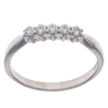 18ct White Gold 0.25ct Brilliant Cut Diamond Five Stone Ring
