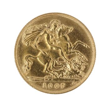 1907 Edward VII Large Head UK Half Sovereign Coin