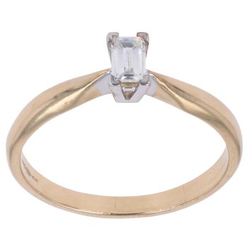 18ct Yellow Gold 0.30ct Millenium Cut Diamond Solitaire Ring