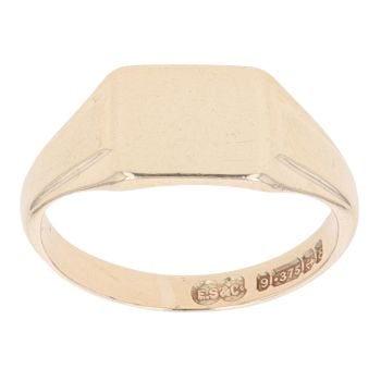 9ct Yellow Gold Plain Signet Ring