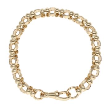 9ct Yellow Gold Patterned Belcher Bracelet 7.5"