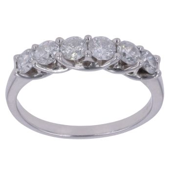 Platinum 1.00ct Brilliant Cut Diamond Half Eternity Ring