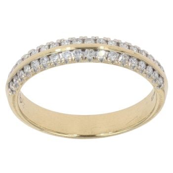 18ct Yellow Gold 0.25ct Diamond Two Row Ring