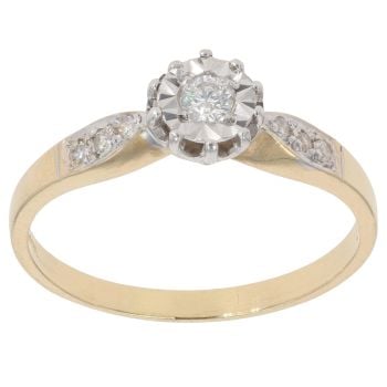 18ct Yellow Gold 0.20ct Brilliant Cut Diamond Solitaire Ring