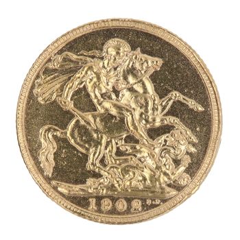 1902 Edward VII Large Head UK Full Sovereign Coin