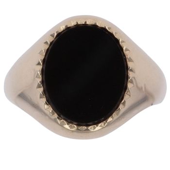 9ct Yellow Gold Onyx Signet Ring