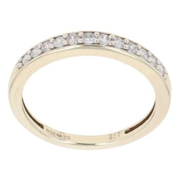 9ct Yellow Gold 0.20ct Brilliant Cut Diamond Half Eternity Ring