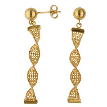 22ct Yellow Gold Spiral Drop Earrings