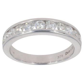 9ct White Gold 1.00ct Brilliant Cut Diamond Half Eternity Ring