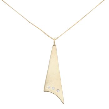 9ct Yellow Gold 0.05ct Diamond Pendant And Chain 16"